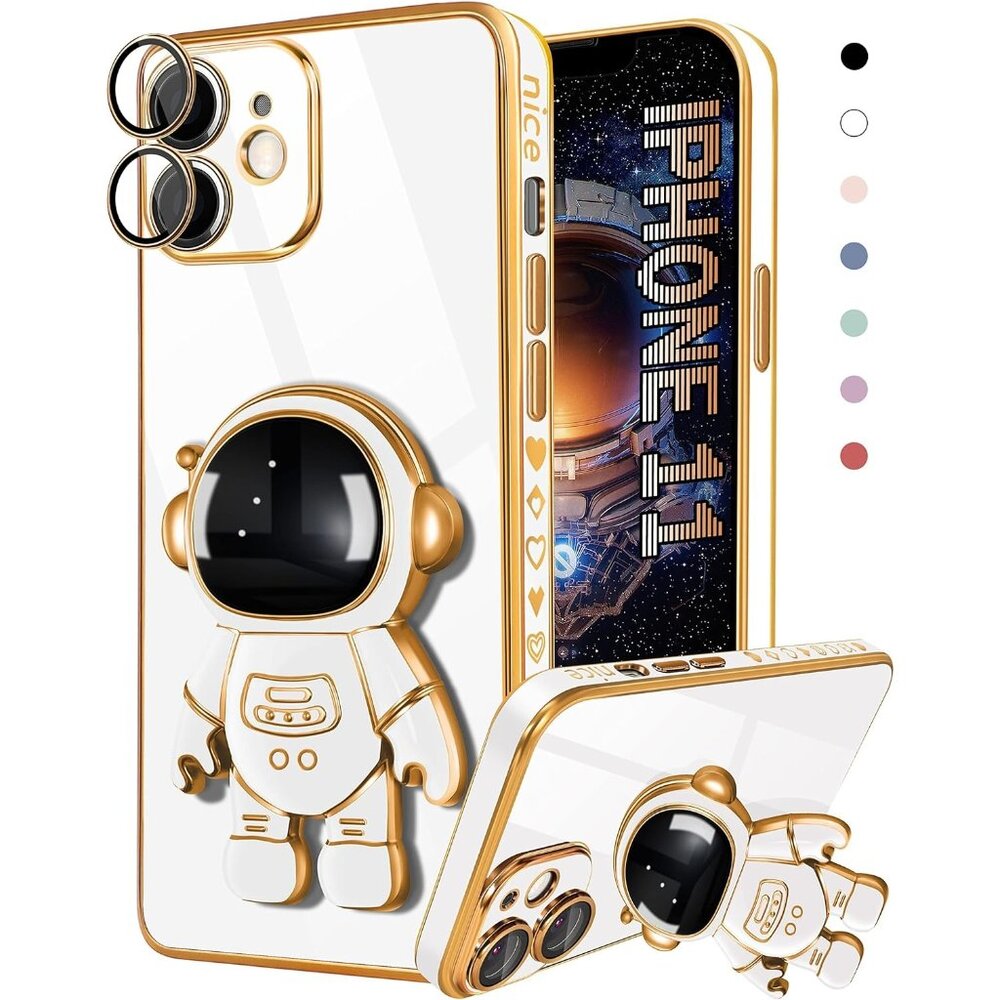 White 6D Astronaut iPhone 11 Case - Built-in Camera Lens Protector - 6.1"